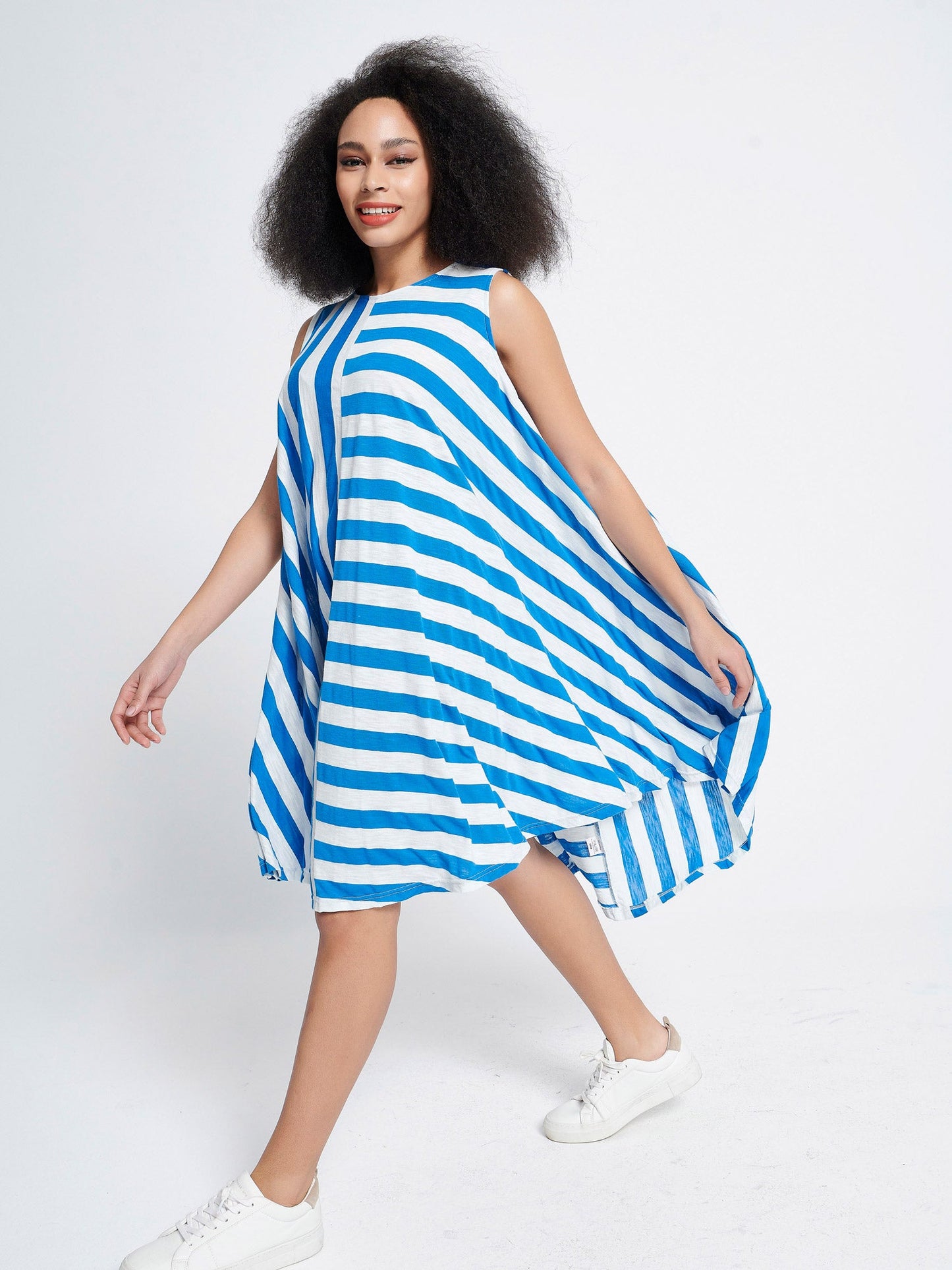 Αμάνικο φόρεμα με ρίγες