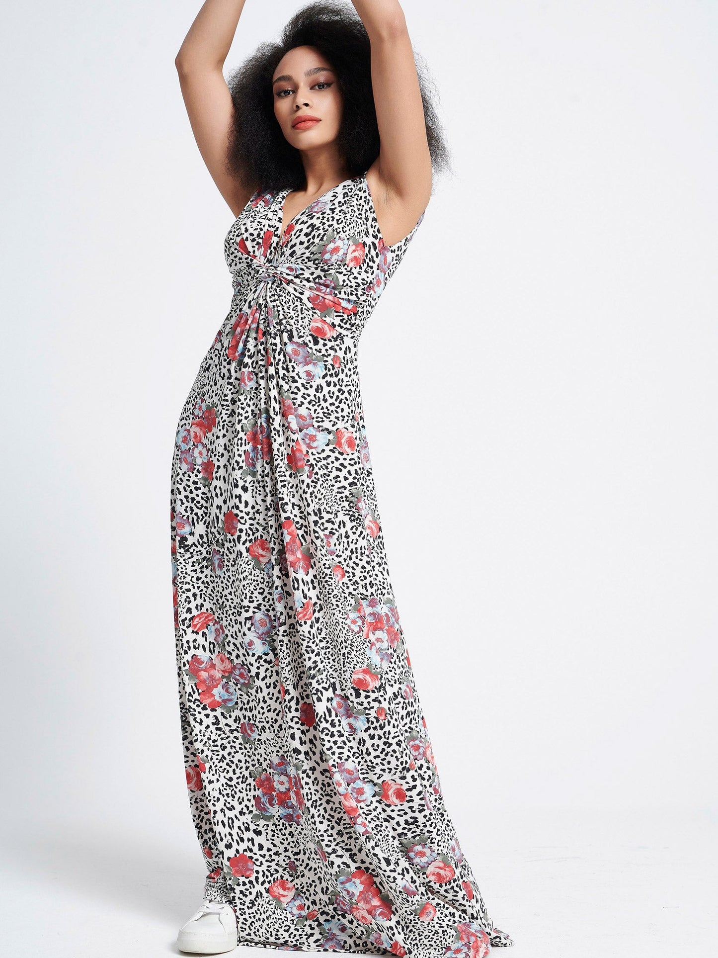 Μάξι εμπριμέ φόρεμα