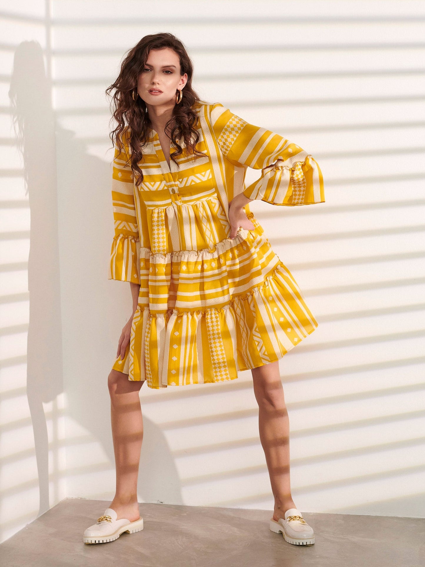 Φόρεμα ριγέ τουνίκ