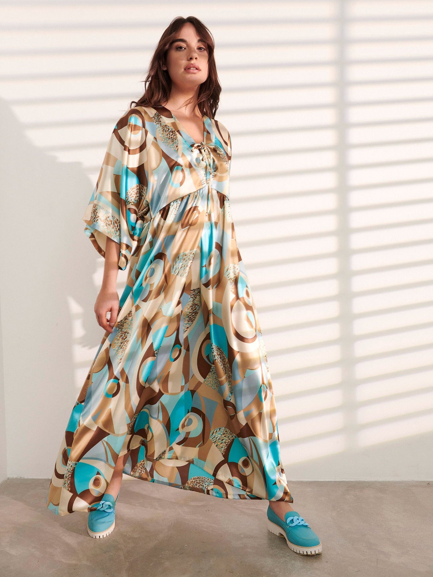 Σατέν μάξι καφτάνι