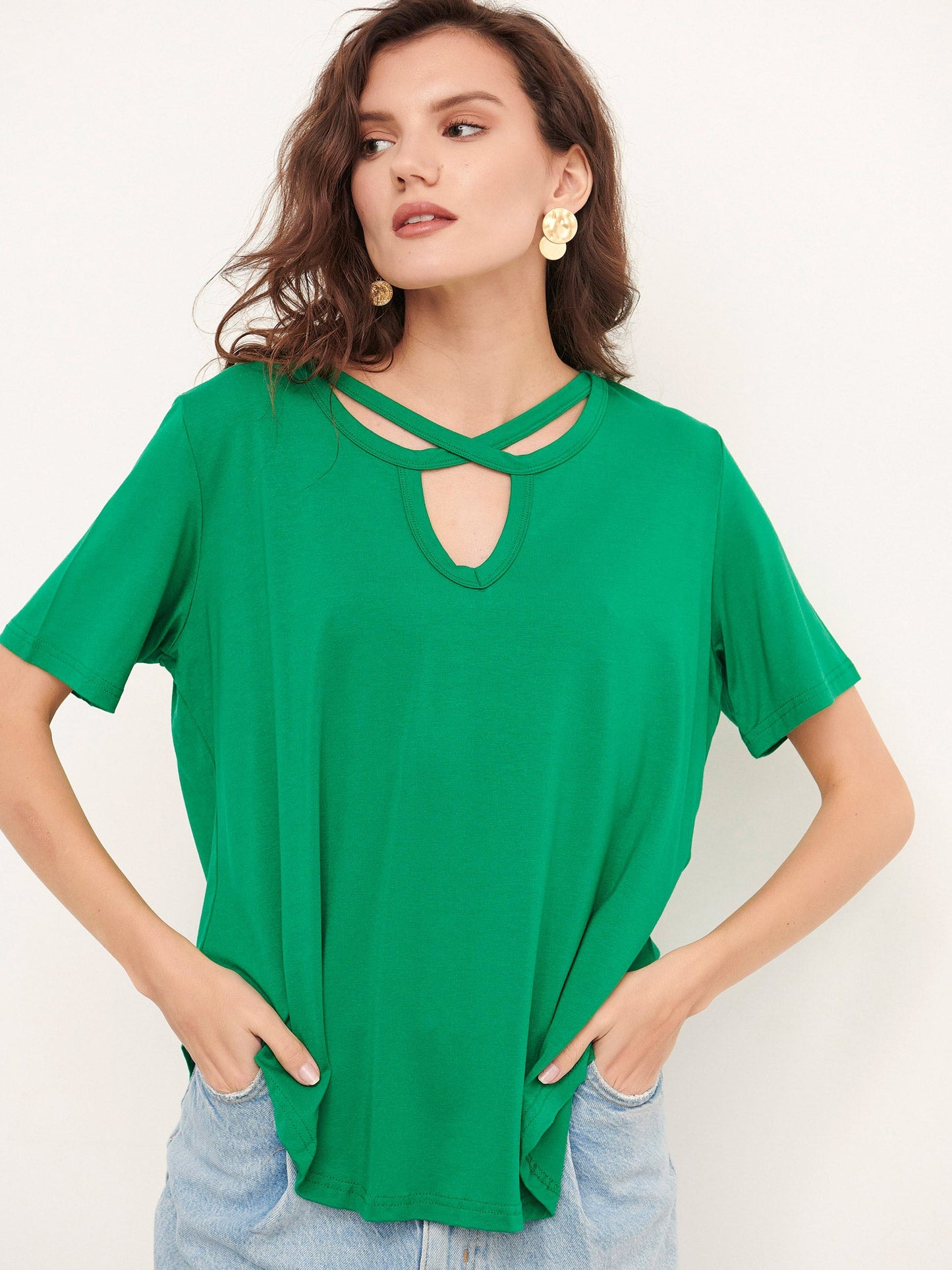 Μπλούζα με λεπτομέρεια χιαστί