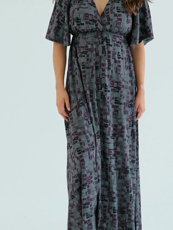 Mάξι φόρεμα με γεωμετρικό print